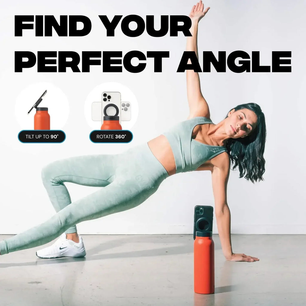 Insulated Sports Water Bottle With Magnetic Phone Holder Mount Stand